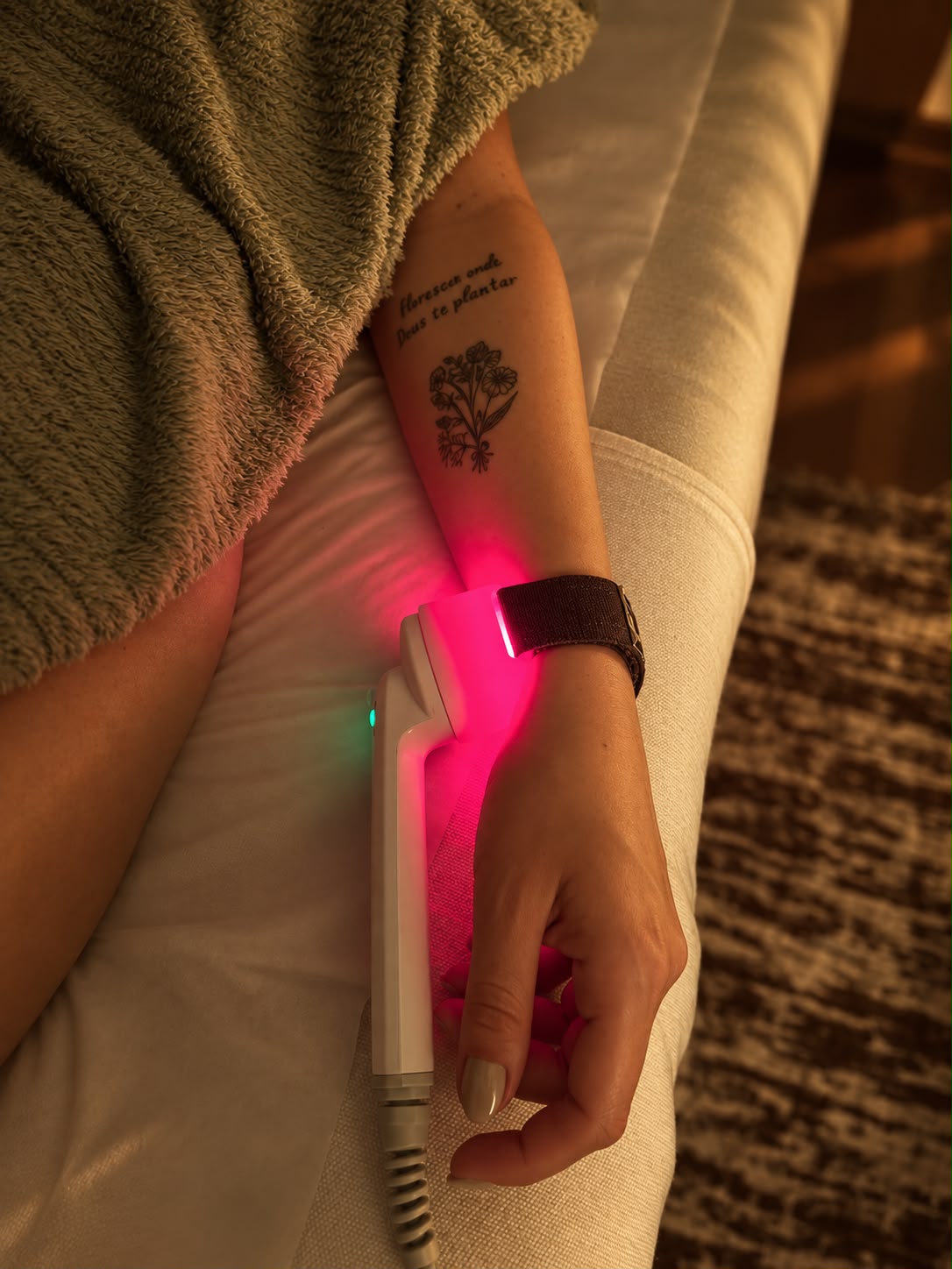 Aplicação terapêutica de LED e laser